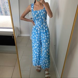 NWOT Faithfull The Brand Blue Floral Romper